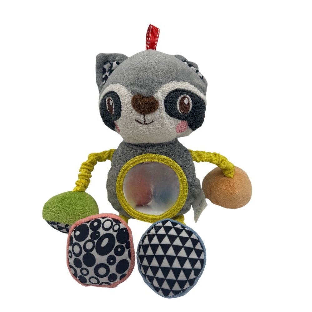 Spark Create Imagine Racoon with Mirror Plush Toy Stretchy Arms Rattle